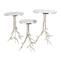 Silver Metal Side End Accent Table with Textured Tree Branch Legs Set